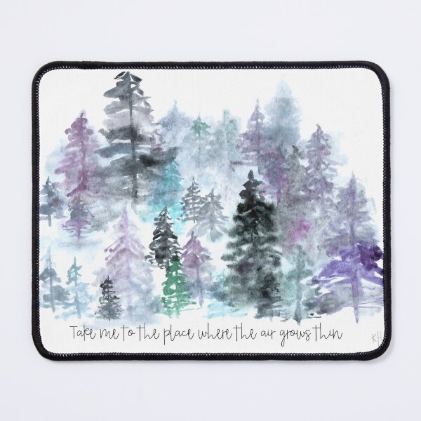 Item preview, Watercolor Forest Trees Blue with Quote 2 designed and sold by Khardgrove.