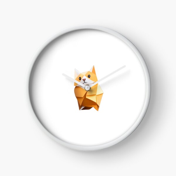 Tater Tot Orange Cat - Origami Clock