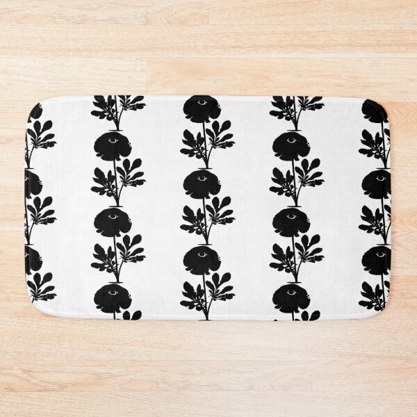 Item preview, Ranunculus Flower Black and White leaves silhouette on White background 17 designed and sold by ArmBaoStock.