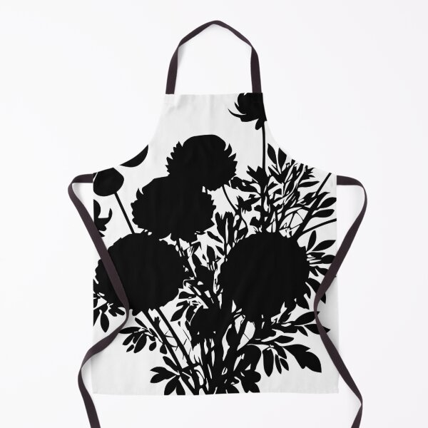 Item preview, Ranunculus Flower Black and White leaves silhouette on White background 18 designed and sold by ArmBaoStock.