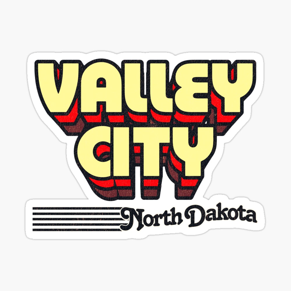 Valley City, North Dakota | Retro Stripes Sticker