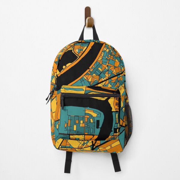 Item preview, Antwerp Map Pattern in Orange & Teal designed and sold by PatternMaps.
