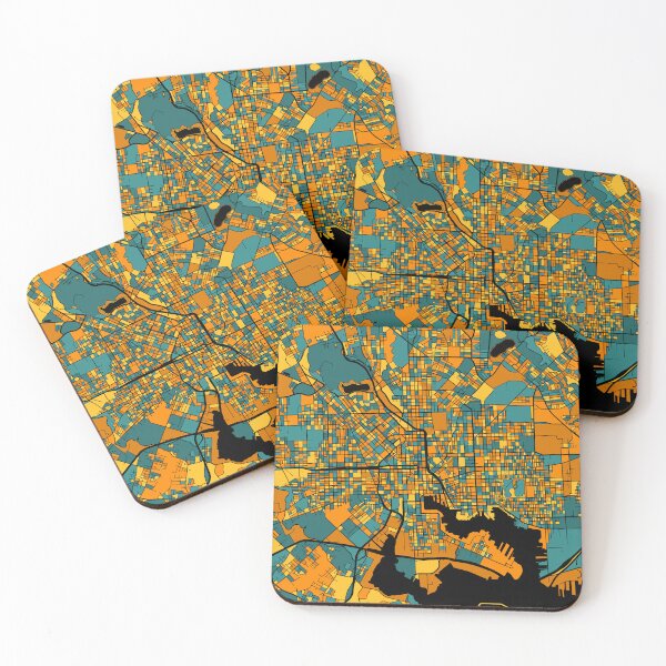Item preview, Baltimore Map Pattern in Orange & Teal designed and sold by PatternMaps.