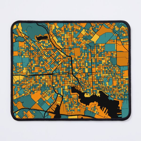 Item preview, Baltimore Map Pattern in Orange & Teal designed and sold by PatternMaps.