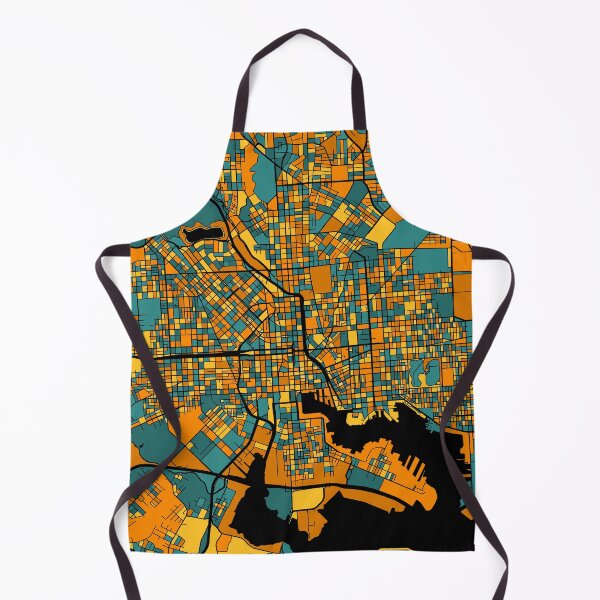 Item preview, Baltimore Map Pattern in Orange & Teal designed and sold by PatternMaps.