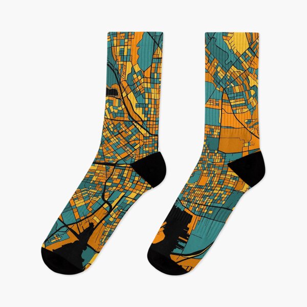 Item preview, Baltimore Map Pattern in Orange & Teal designed and sold by PatternMaps.