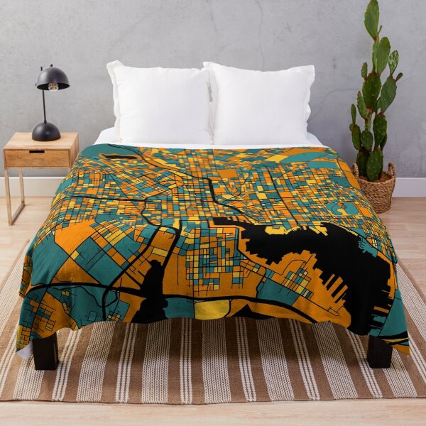 Item preview, Baltimore Map Pattern in Orange & Teal designed and sold by PatternMaps.