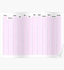 Birthday Calendar Poster