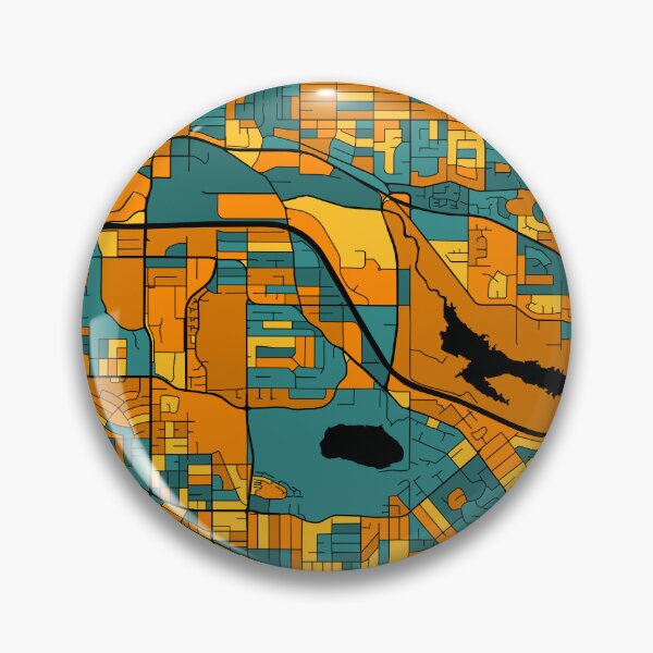 Item preview, Burnaby Map Pattern in Orange & Teal designed and sold by PatternMaps.