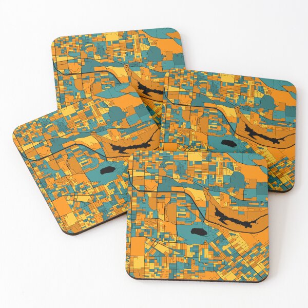 Item preview, Burnaby Map Pattern in Orange & Teal designed and sold by PatternMaps.