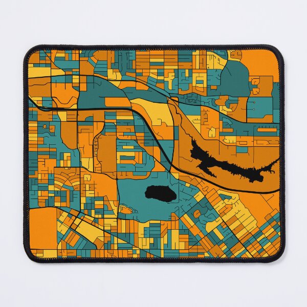Item preview, Burnaby Map Pattern in Orange & Teal designed and sold by PatternMaps.