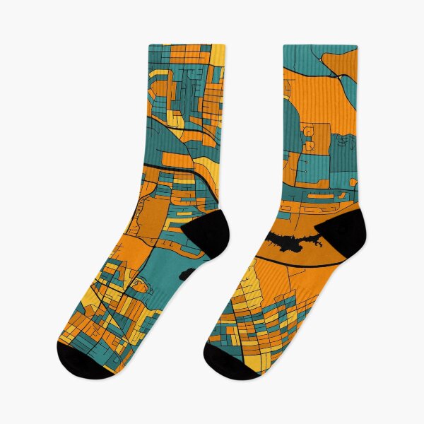 Item preview, Burnaby Map Pattern in Orange & Teal designed and sold by PatternMaps.
