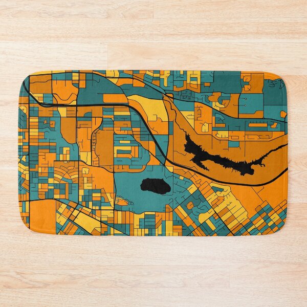 Item preview, Burnaby Map Pattern in Orange & Teal designed and sold by PatternMaps.