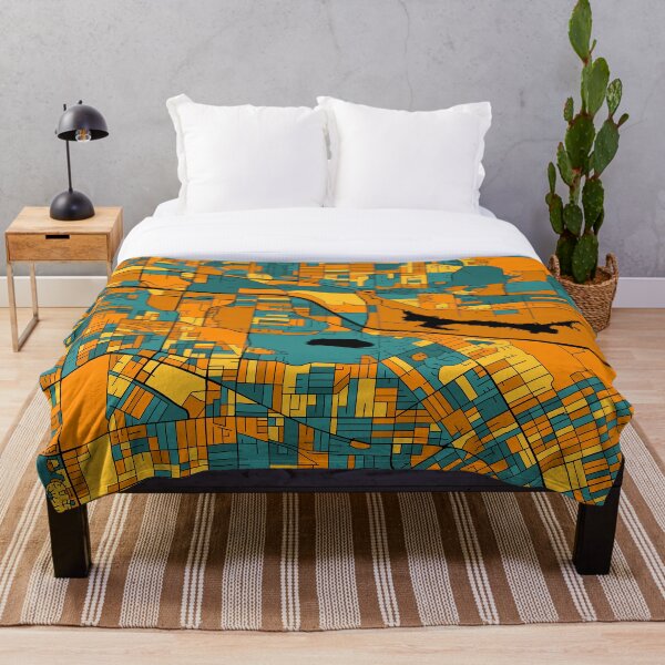 Item preview, Patrón de mapa de Burnaby en naranja y verde azulado designed and sold by PatternMaps.