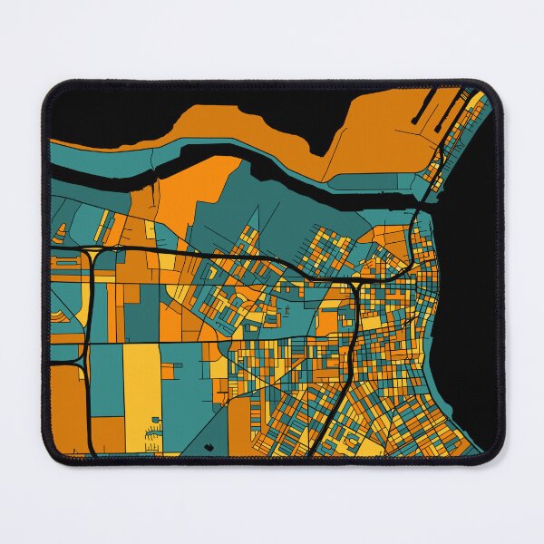 Item preview, Corpus Christi Map Pattern in Orange & Teal designed and sold by PatternMaps.