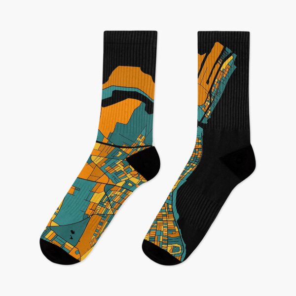 Item preview, Corpus Christi Map Pattern in Orange & Teal designed and sold by PatternMaps.