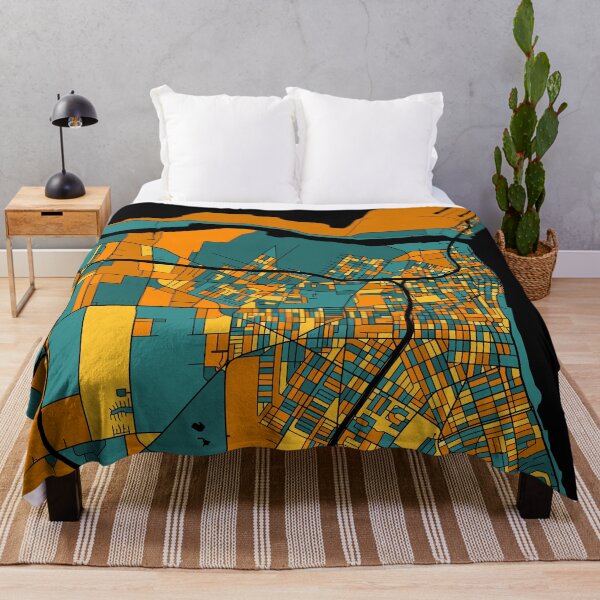 Item preview, Corpus Christi Map Pattern in Orange & Teal designed and sold by PatternMaps.