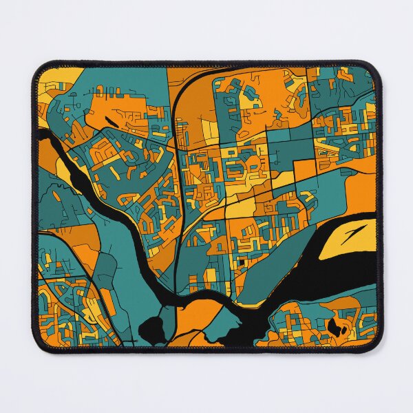 Item preview, Gatineau Map Pattern in Orange & Teal designed and sold by PatternMaps.