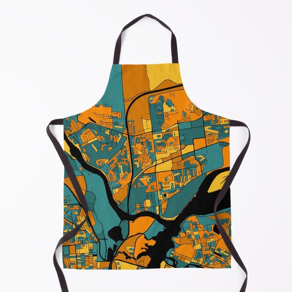 Item preview, Gatineau Map Pattern in Orange & Teal designed and sold by PatternMaps.