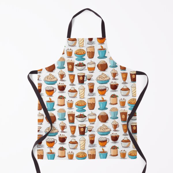 Item preview, Different types of coffee in cartoon style seamless pattern designed and sold by MiraCleAI.
