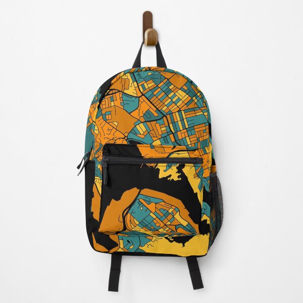 Item preview, Halifax Map Pattern in Orange & Teal designed and sold by PatternMaps.
