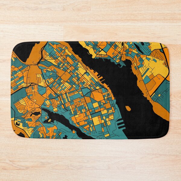 Item preview, Halifax Map Pattern in Orange & Teal designed and sold by PatternMaps.