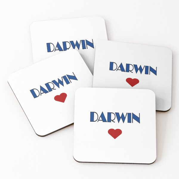 Item preview, Blue Darwin Broadway Style Text, with Red Love Heart designed and sold by AASparksDesigns.