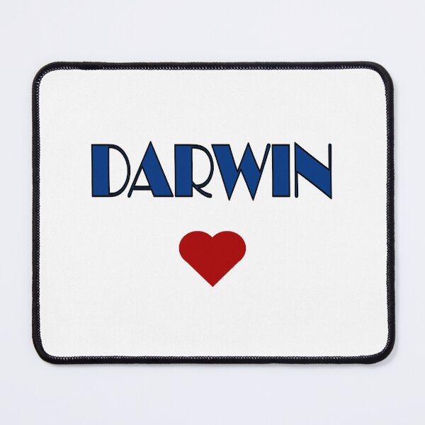 Item preview, Blue Darwin Broadway Style Text, with Red Love Heart designed and sold by AASparksDesigns.