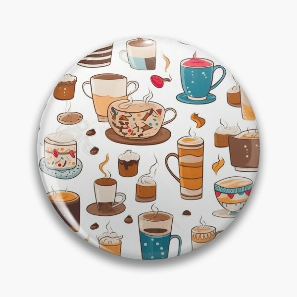 Item preview, Different types of coffee in cartoon style seamless pattern designed and sold by MiraCleAI.