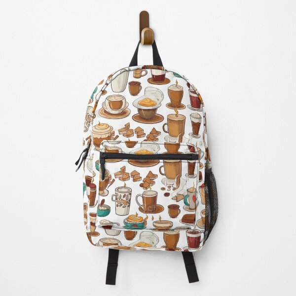 Item preview, Different types of coffee in cartoon style seamless pattern designed and sold by MiraCleAI.