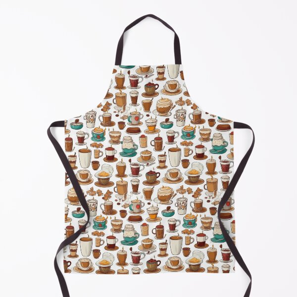 Item preview, Different types of coffee in cartoon style seamless pattern designed and sold by MiraCleAI.