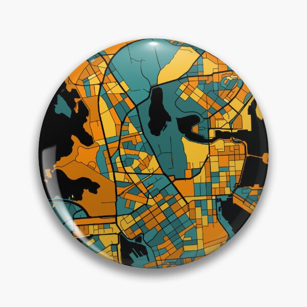 Item preview, Helsinki Map Pattern in Orange & Teal designed and sold by PatternMaps.