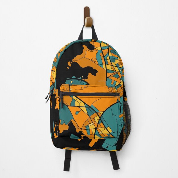 Item preview, Helsinki Map Pattern in Orange & Teal designed and sold by PatternMaps.