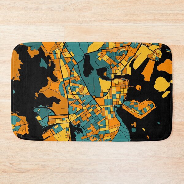 Item preview, Helsinki Map Pattern in Orange & Teal designed and sold by PatternMaps.