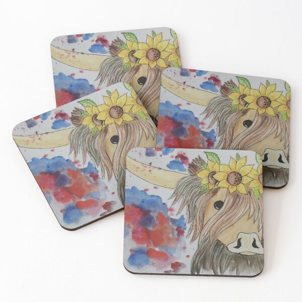 Item preview, Hyland Cow with a Splash of colour designed and sold by Heart~Full Art by Julie J.