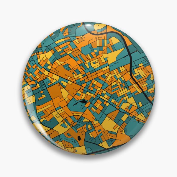 Item preview, Kitchener Map Pattern in Orange & Teal designed and sold by PatternMaps.