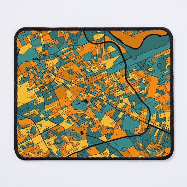 Item preview, Kitchener Map Pattern in Orange & Teal designed and sold by PatternMaps.