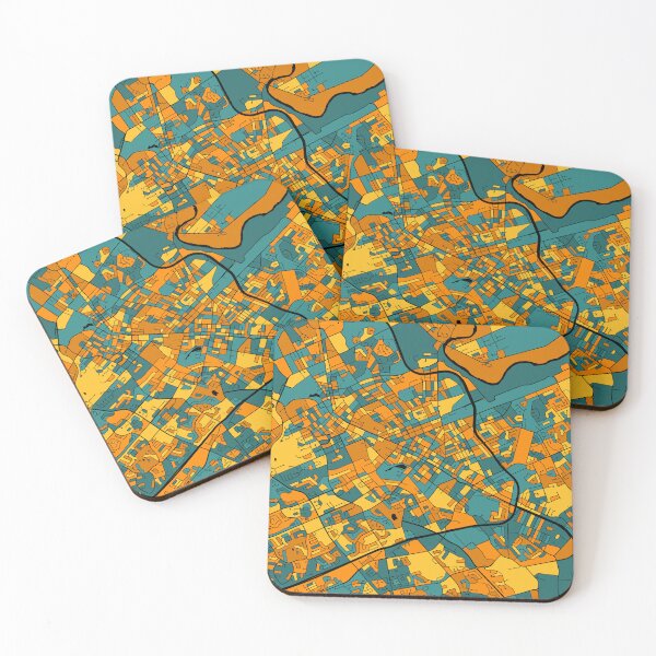 Item preview, Kitchener Map Pattern in Orange & Teal designed and sold by PatternMaps.