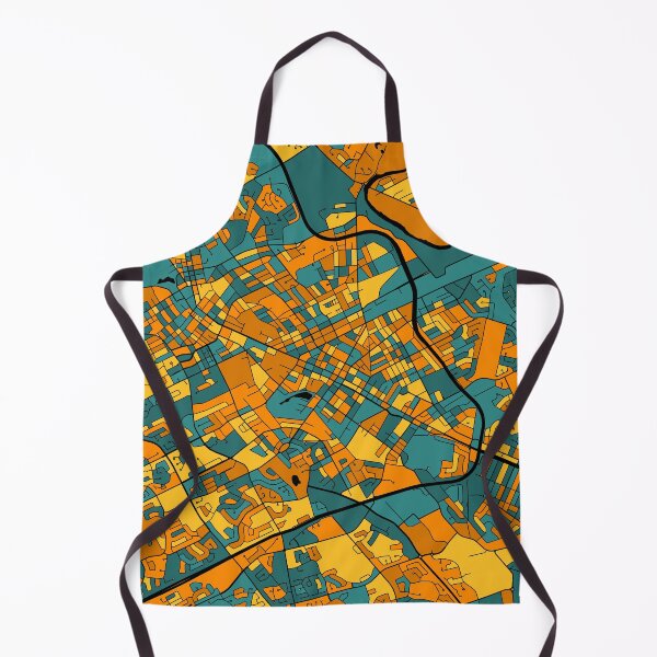 Item preview, Kitchener Map Pattern in Orange & Teal designed and sold by PatternMaps.