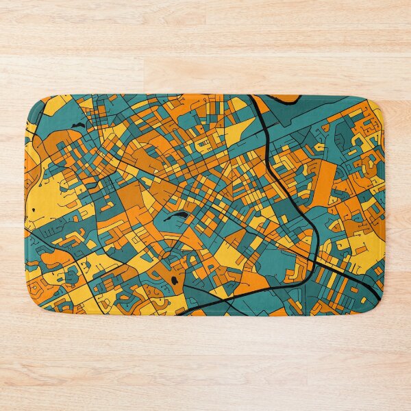 Item preview, Kitchener Map Pattern in Orange & Teal designed and sold by PatternMaps.
