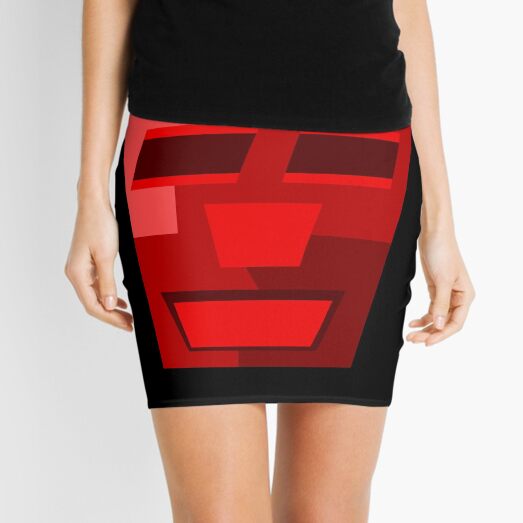 Red Wine (Facemadics colorful contemporary abstract face) Mini Skirt