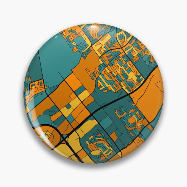 Item preview, Laval Map Pattern in Orange & Teal designed and sold by PatternMaps.