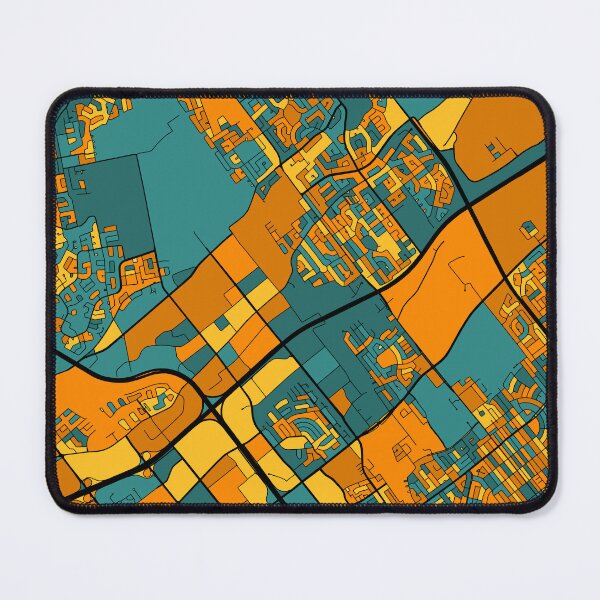 Item preview, Laval Map Pattern in Orange & Teal designed and sold by PatternMaps.