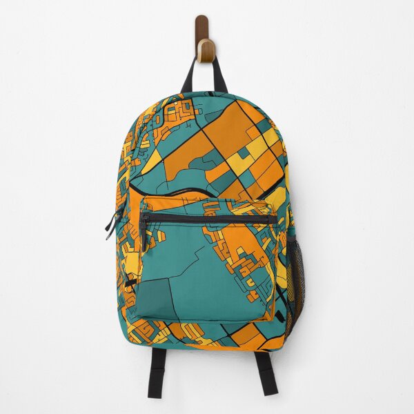 Item preview, Laval Map Pattern in Orange & Teal designed and sold by PatternMaps.