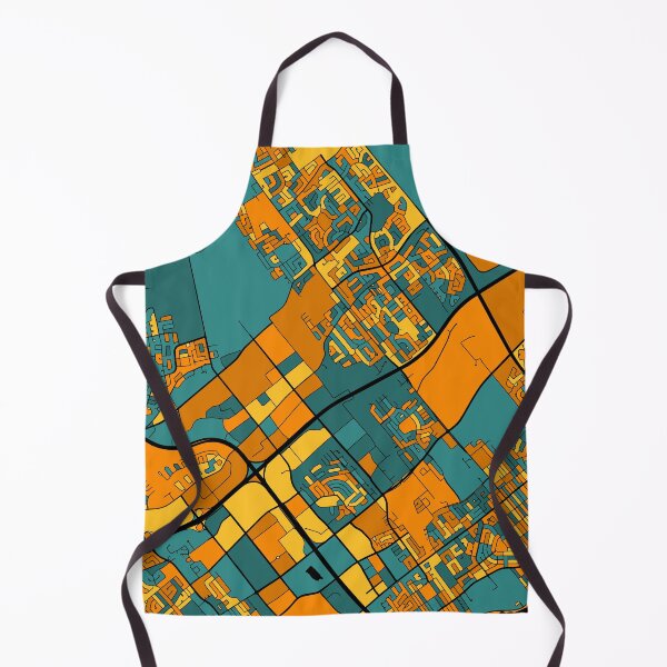 Item preview, Laval Map Pattern in Orange & Teal designed and sold by PatternMaps.