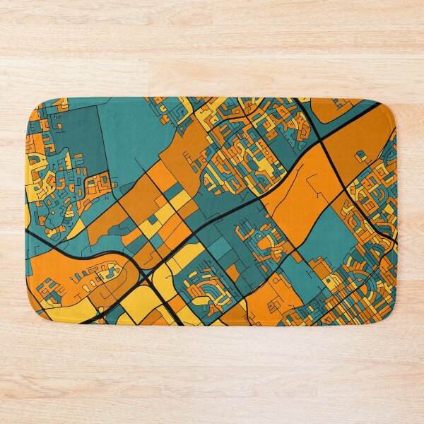Item preview, Laval Map Pattern in Orange & Teal designed and sold by PatternMaps.