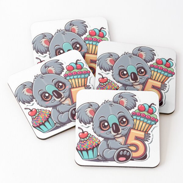 Item preview, Cute Koala Cupcake With Number 5, 5th Birthday designed and sold by lee2021.