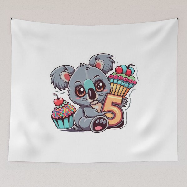 Item preview, Cute Koala Cupcake With Number 5, 5th Birthday designed and sold by lee2021.