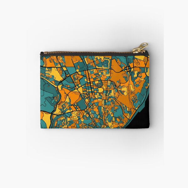 Item preview, Lisbon Map Pattern in Orange & Teal designed and sold by PatternMaps.
