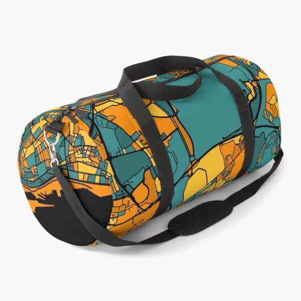 Item preview, Lisbon Map Pattern in Orange & Teal designed and sold by PatternMaps.
